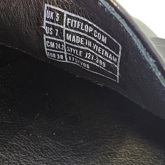 Fit Flop Womens Sneaker Loafer Fringey Patent Leather Shoes, Black, Size 7 - Picture 8 of 8